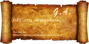 Géczy Armandina névjegykártya